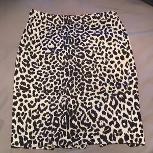 J. Crew Factory leopard print cotton pencil skirt